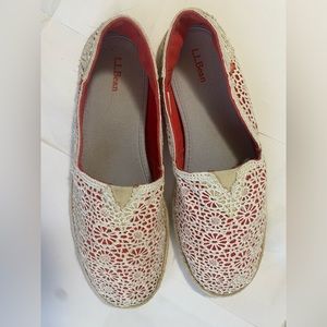LL Bean - White Chrochet Espadrilles - Size 9.5
